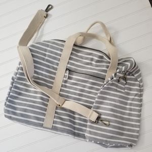 Gray Striped Duffle
